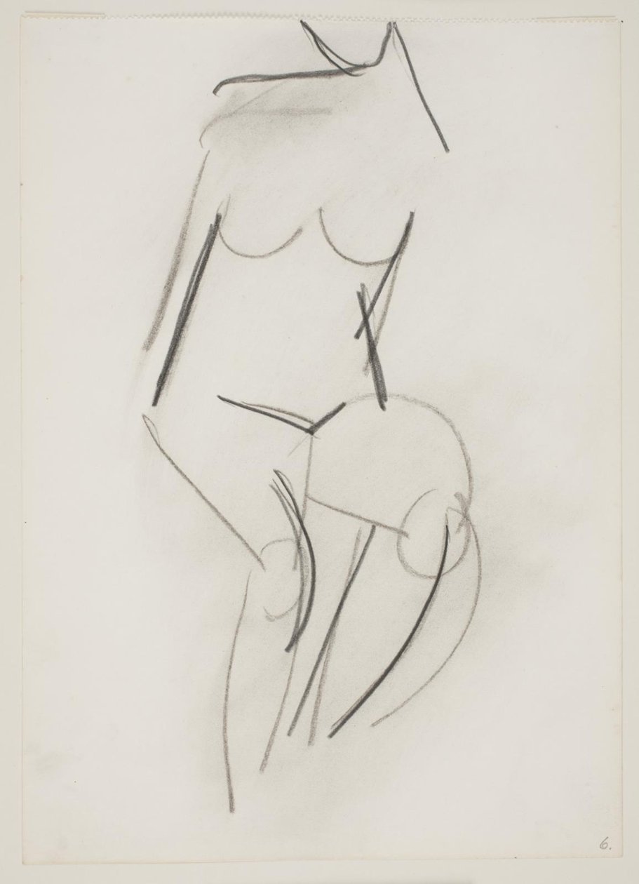 Mulher nua sentada vista de frente de Vilhelm Lundstrøm