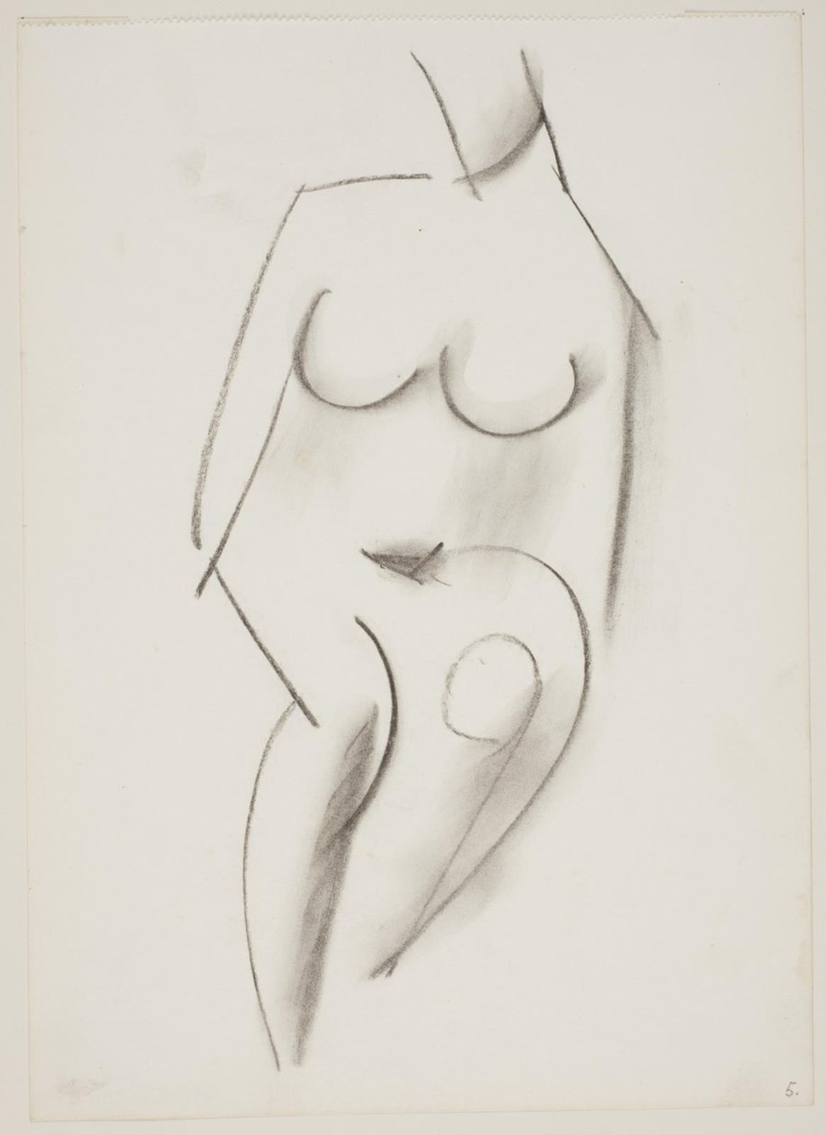 Mulher nua sentada vista de frente de Vilhelm Lundstrøm