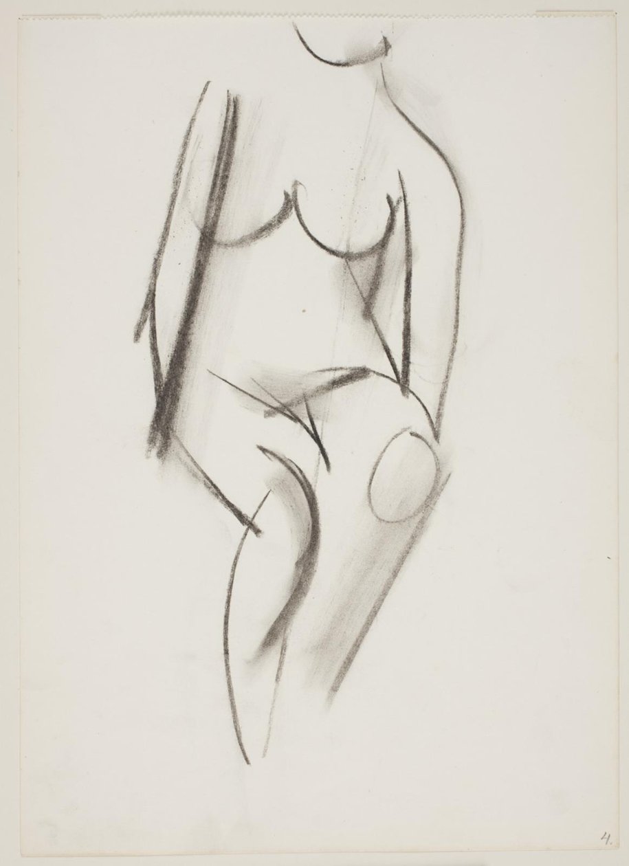 Mulher nua sentada vista de frente de Vilhelm Lundstrøm