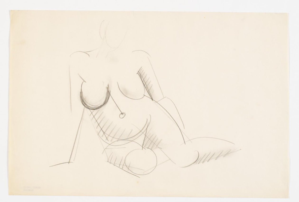 Modelo nu sentado, virado para a direita de Vilhelm Lundstrøm