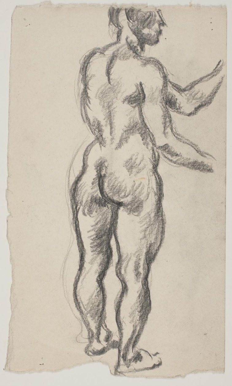 Modelo em pé, visto por trás de Vilhelm Lundstrøm