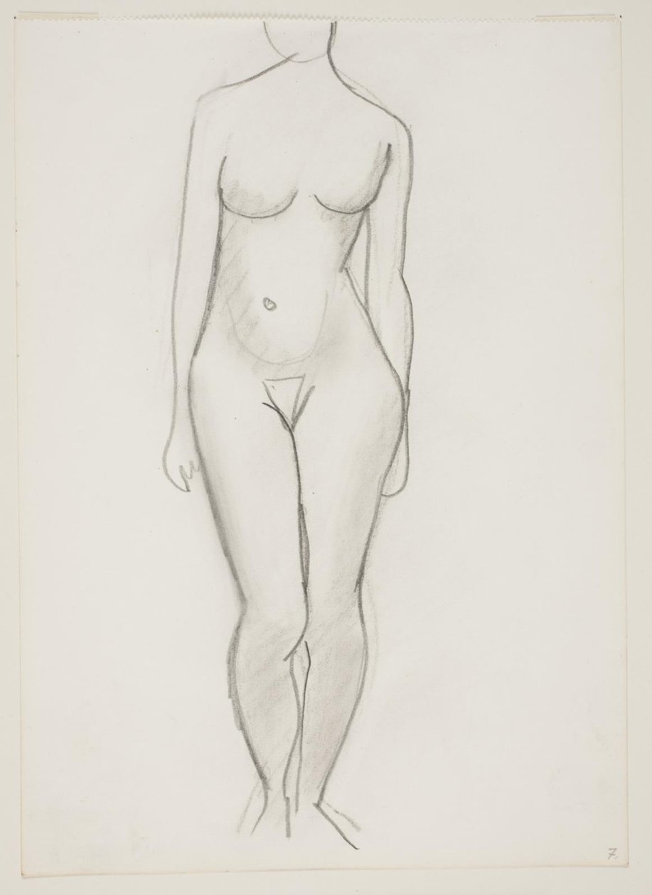 Mulher nua em pé vista de frente de Vilhelm Lundstrøm