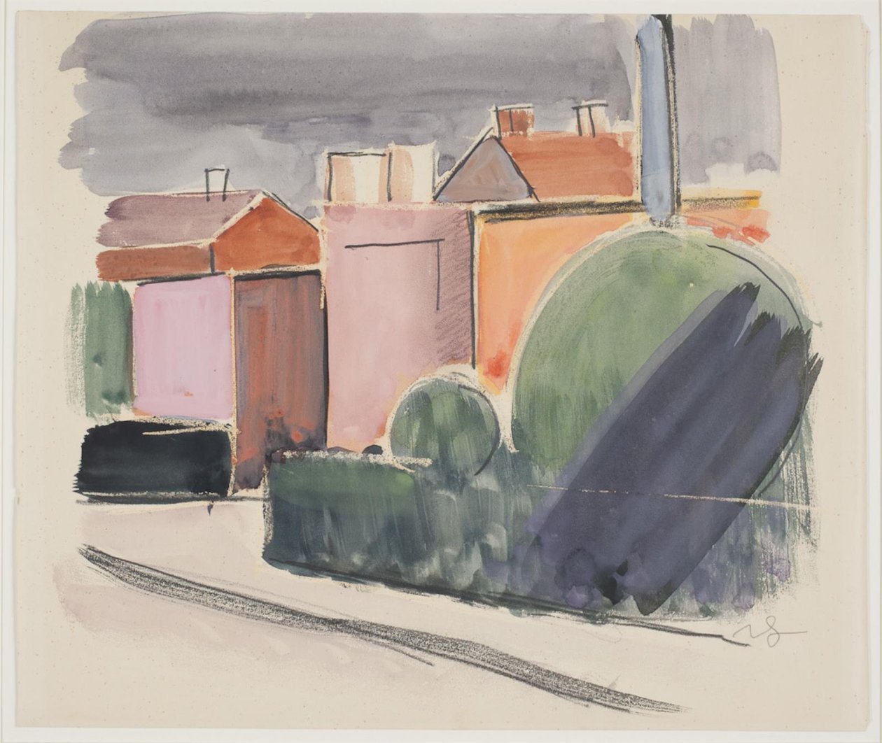 Estrada com casas de Vilhelm Lundstrøm