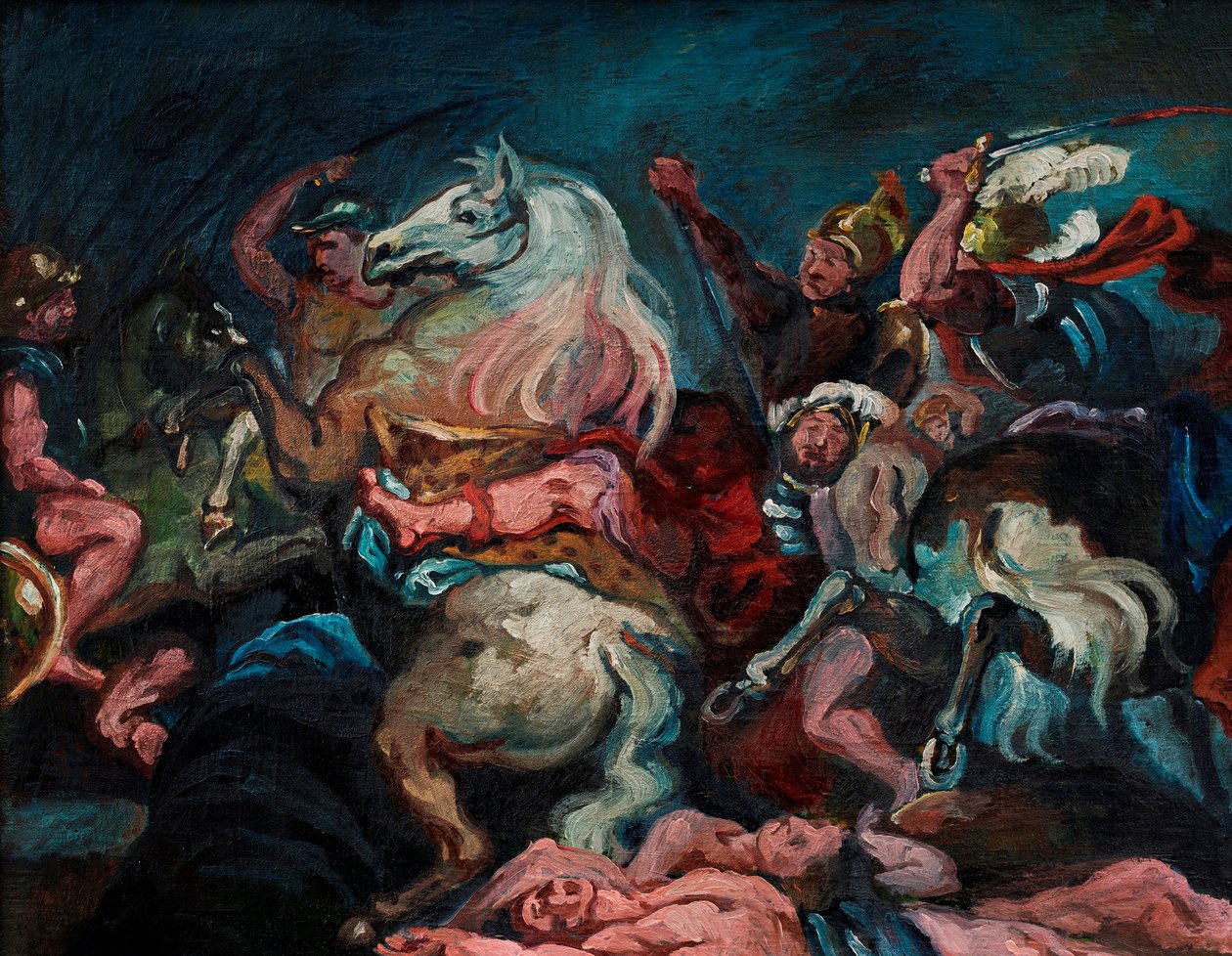 A morte de Décio Mus, c.1920 (óleo sobre tela) de Vilhelm Lundstrom