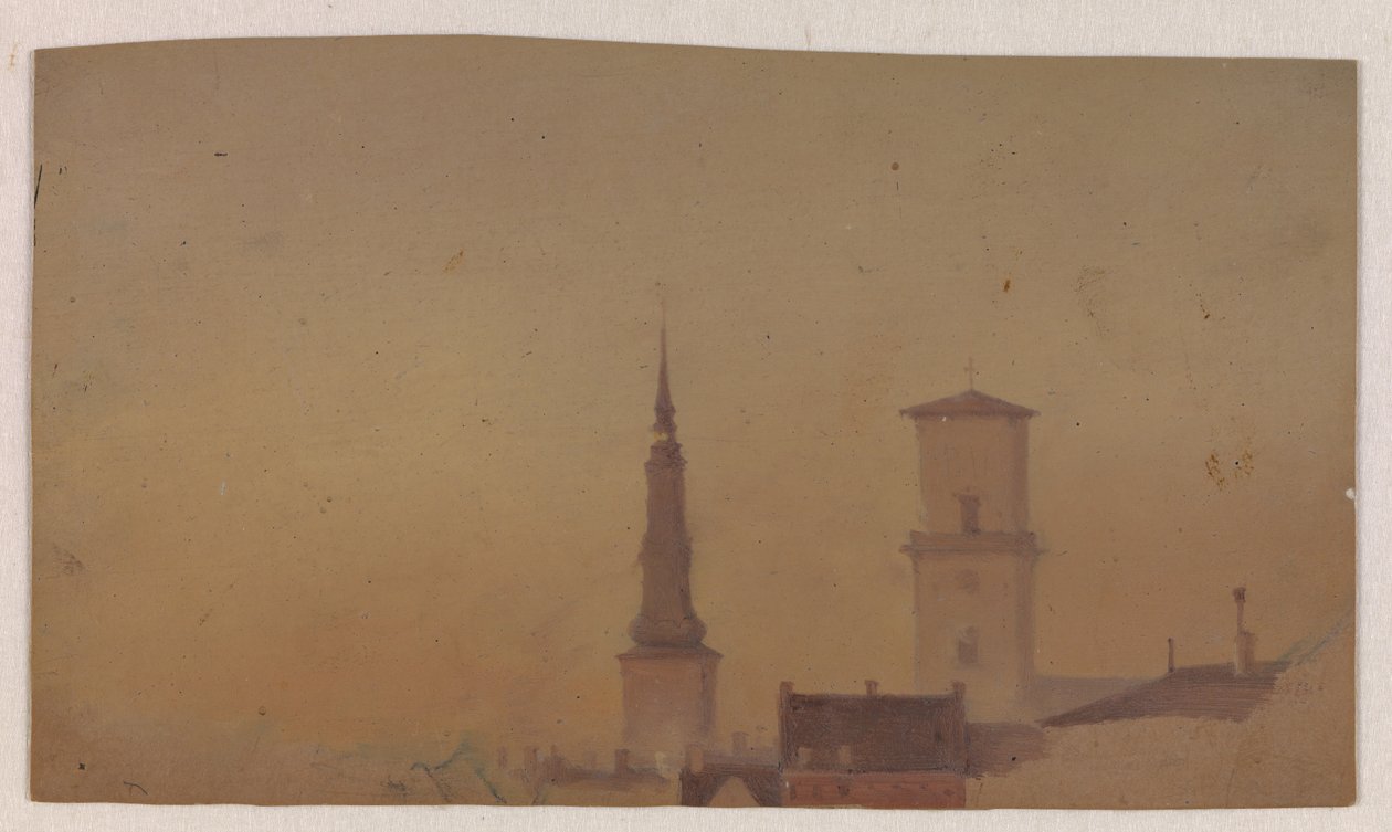 Estudo das Torres da Igreja de Petri e da Catedral de Nossa Senhora de Vilhelm Petersen