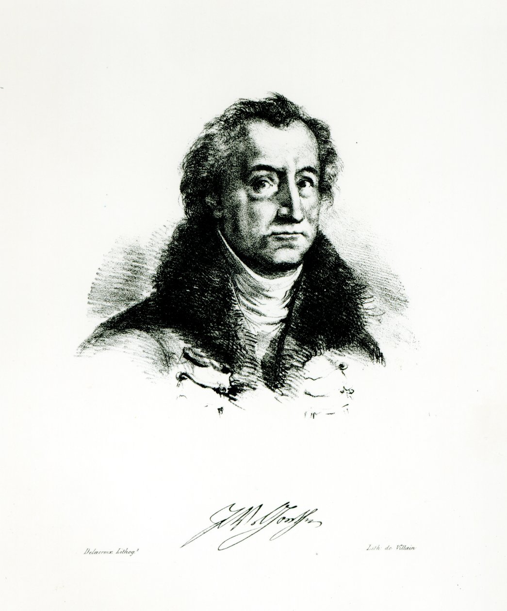 Johann Wolfgang Goethe (1749-1831) gravado por Delacroix de Villain