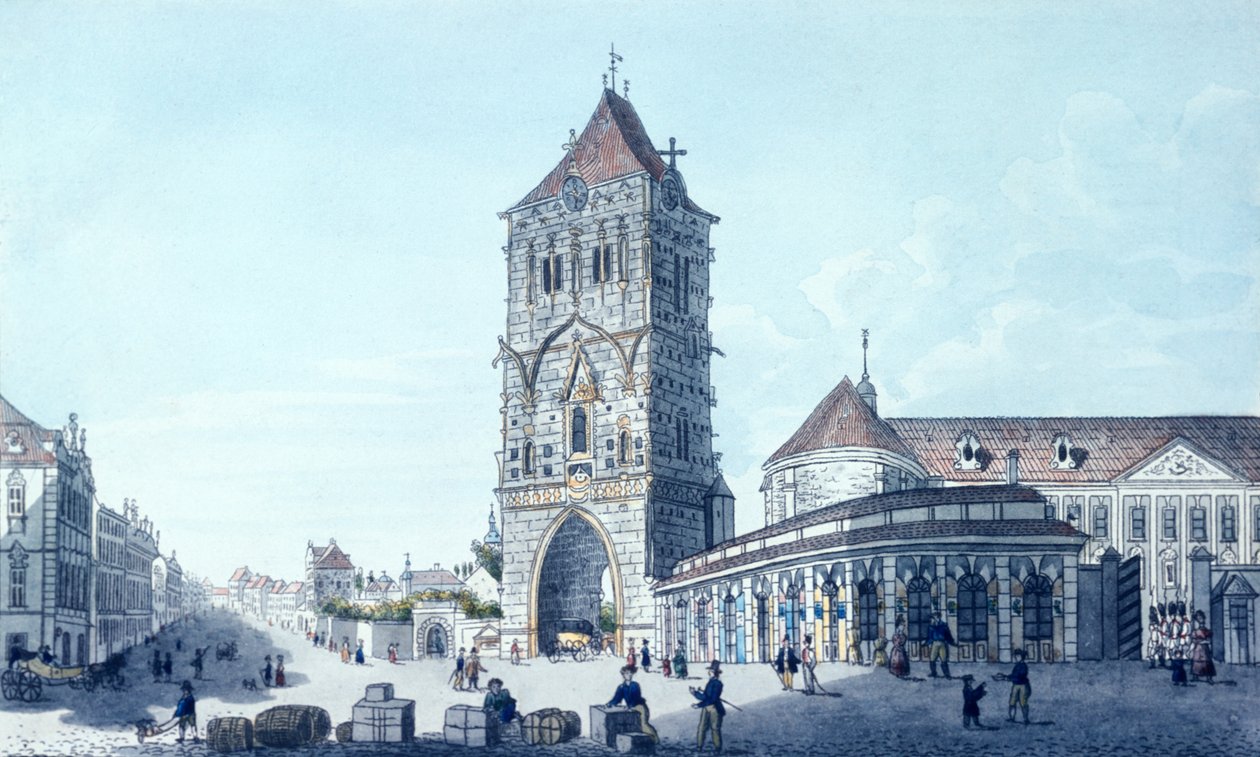 Torre da Pólvora e Rua Prikopy de Vincenc Morstadt