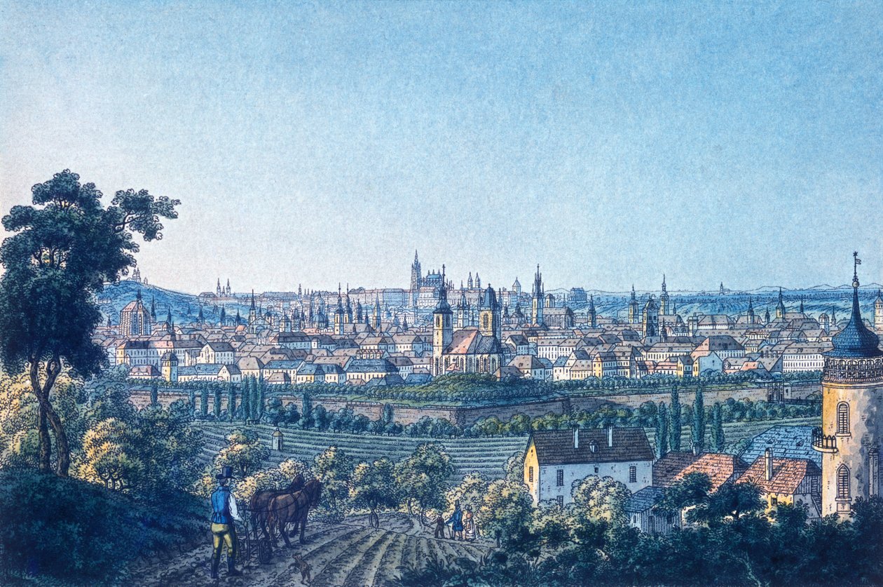 Vista de Praga do Sul de Vincenc Morstadt