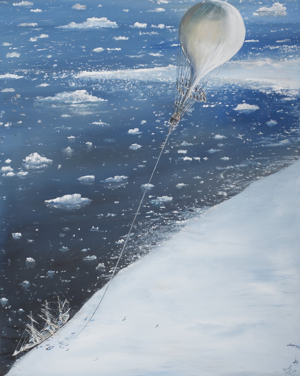 Primeiro Capitão do Aeronauta da Antártida Scott 4 de fevereiro de 1902, 2005 (Óleo sobre tela) de Vincent Alexander Booth