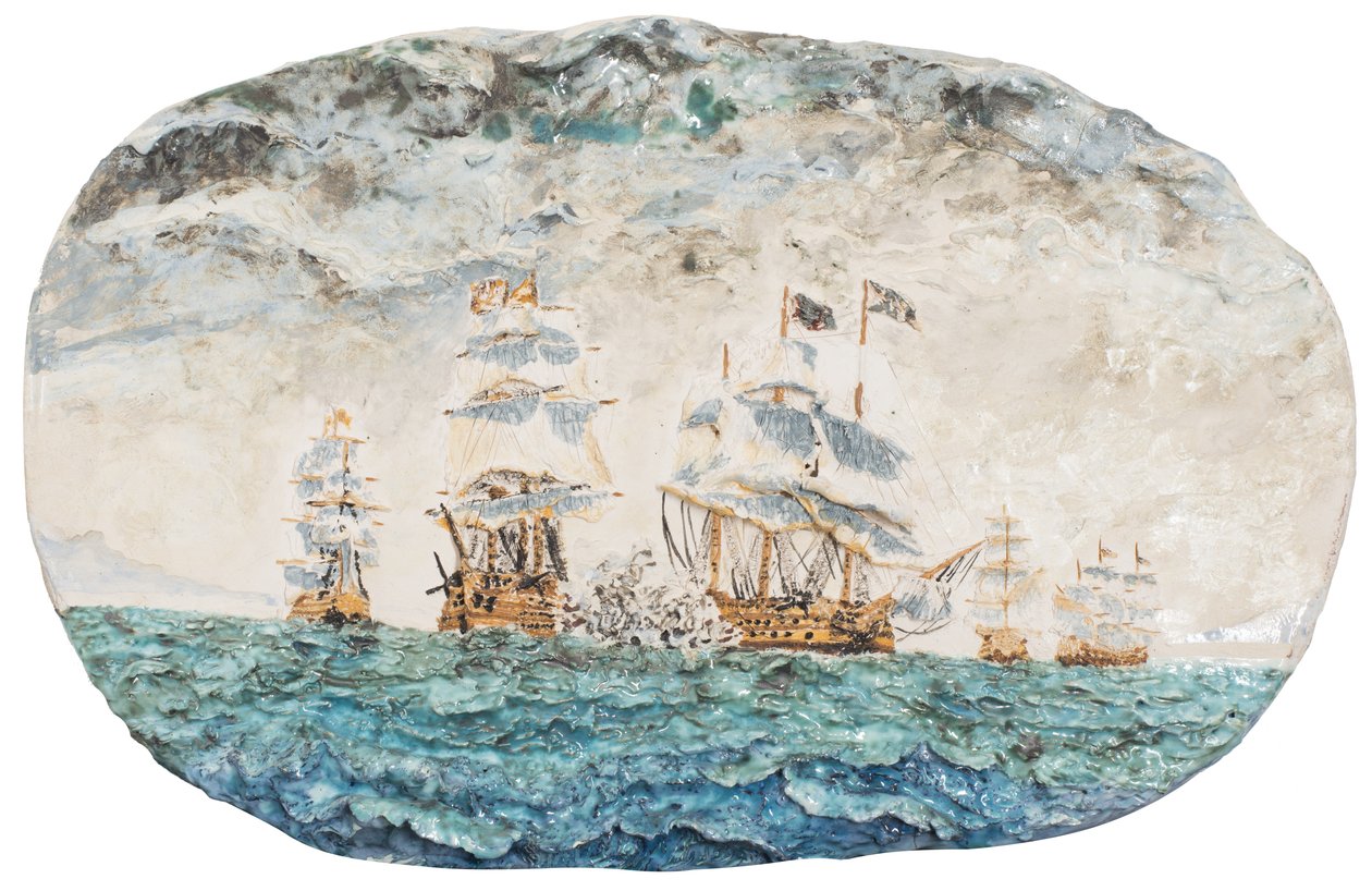 Batalha de Trafalgar 1805, 1998, (Cerâmica de porcelana vidrada) de Vincent Alexander Booth