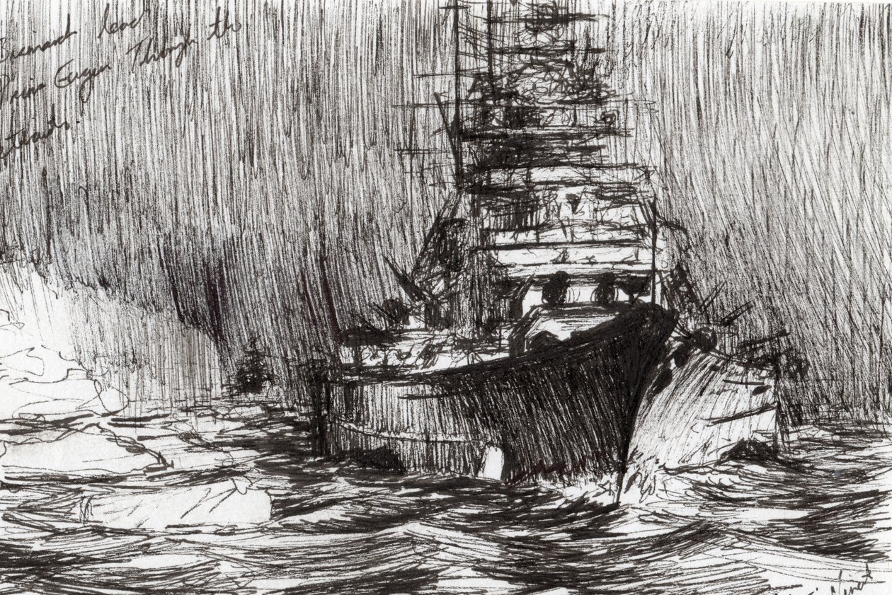 Bismarck (Ink) na Groenlândia, 2005, (tinta no papel) de Vincent Alexander Booth
