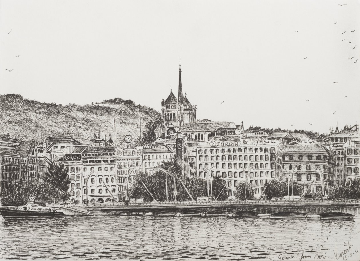 Cidade de Genebra, 2011, (tinta no papel) de Vincent Alexander Booth