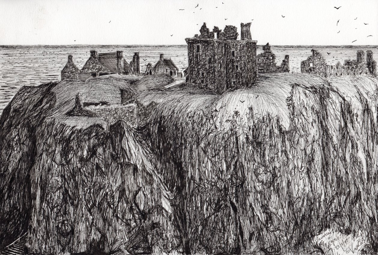 Castelo Dunottar, 2007, (tinta no papel) de Vincent Alexander Booth