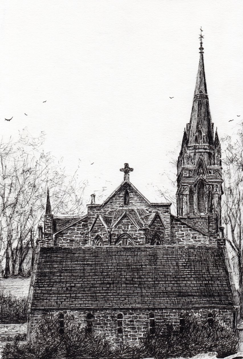 Glenmuick (Ballater) Church, 2007, (tinta no papel) de Vincent Alexander Booth