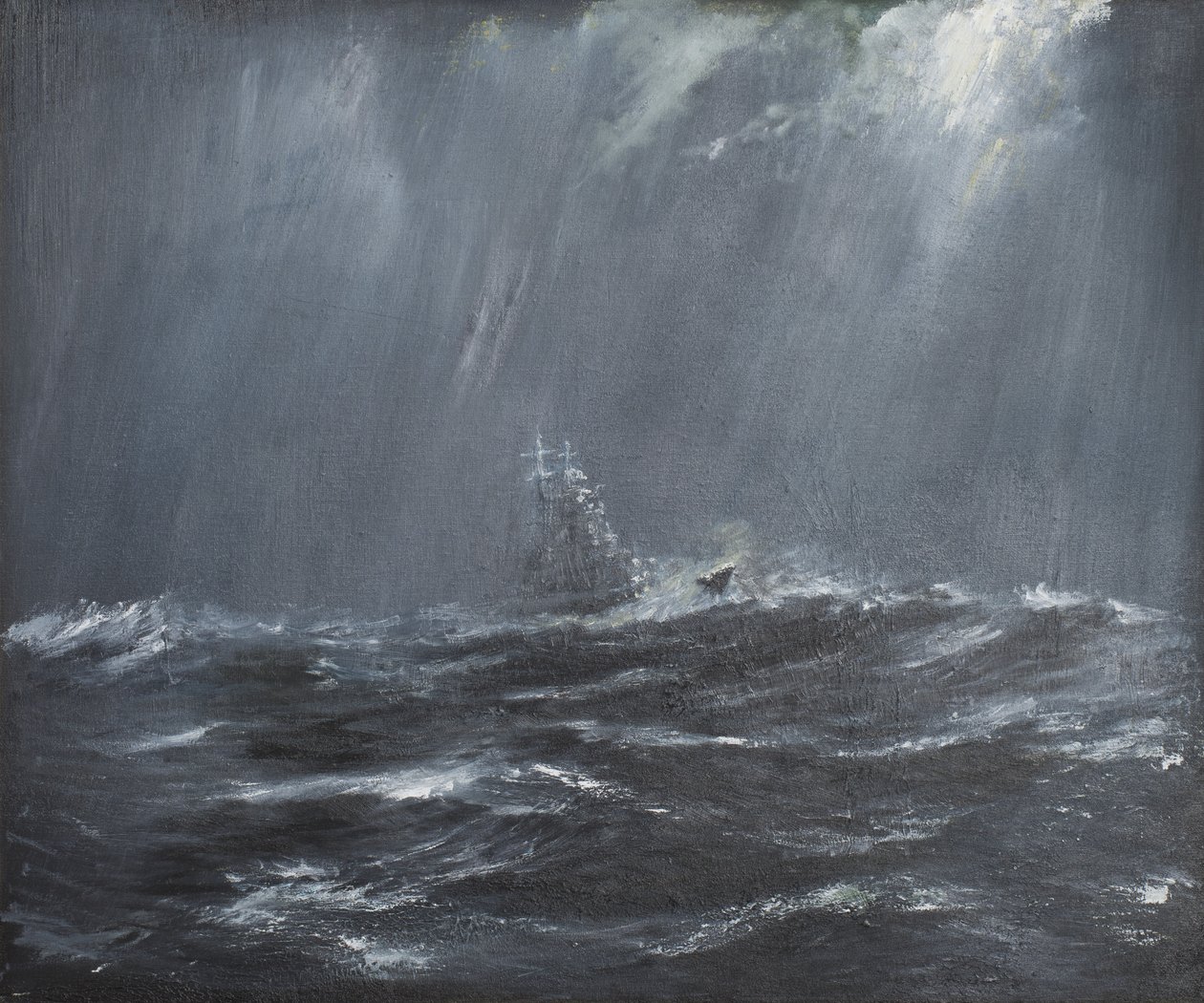 Gneisenau em uma tempestade do mar do Norte 1940, 2006, (óleo sobre tela) de Vincent Alexander Booth