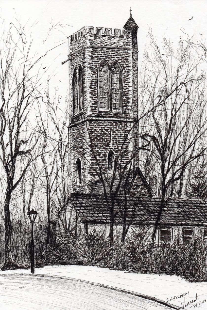 Inveraray Scotland, 2007, (tinta no papel) de Vincent Alexander Booth