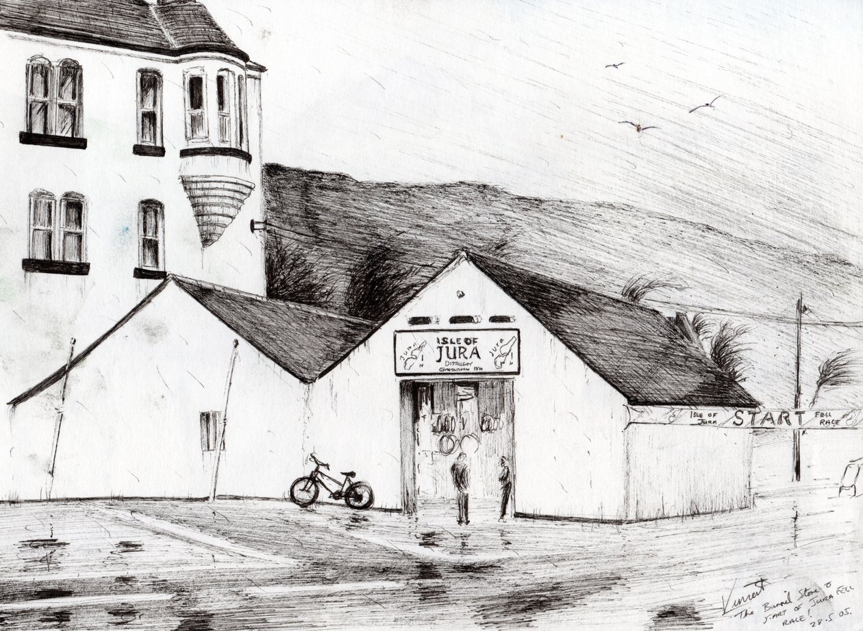 Começo de Jura Race, 2005, (tinta no papel) de Vincent Alexander Booth