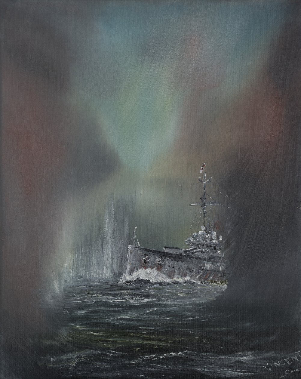 Jutlândia 31 de maio de 1916, 2014, (óleo sobre tela) de Vincent Alexander Booth
