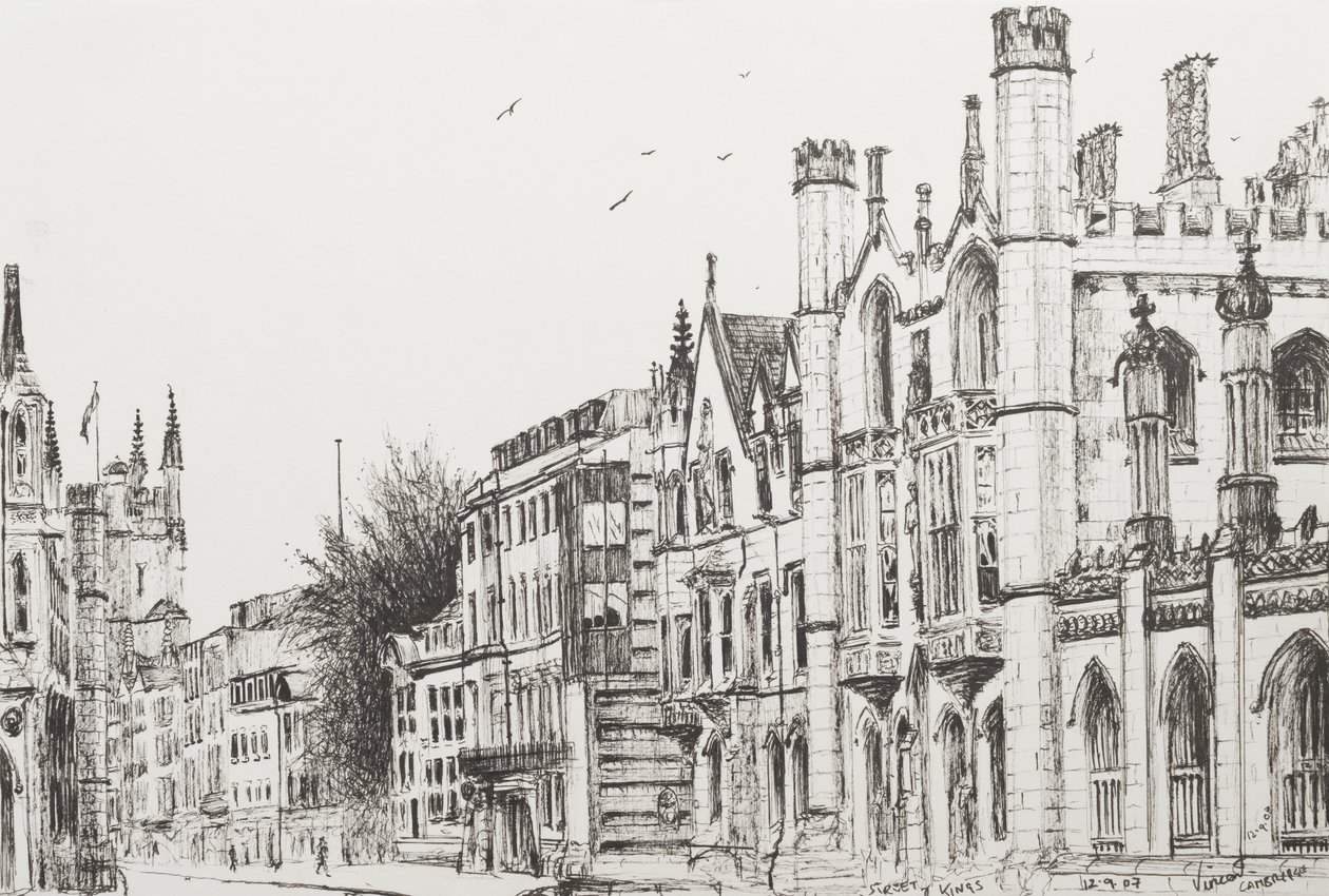 Kings College, Cambridge, 2007, (Tinta no papel) de Vincent Alexander Booth