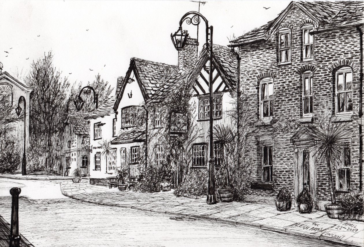 Leigh Arms Prestbury, 2009, (tinta no papel) de Vincent Alexander Booth