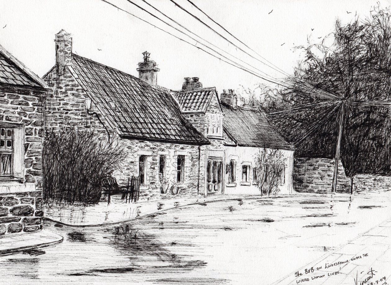 Lindesfarne ilha sagrada, 2007, (tinta no papel) de Vincent Alexander Booth