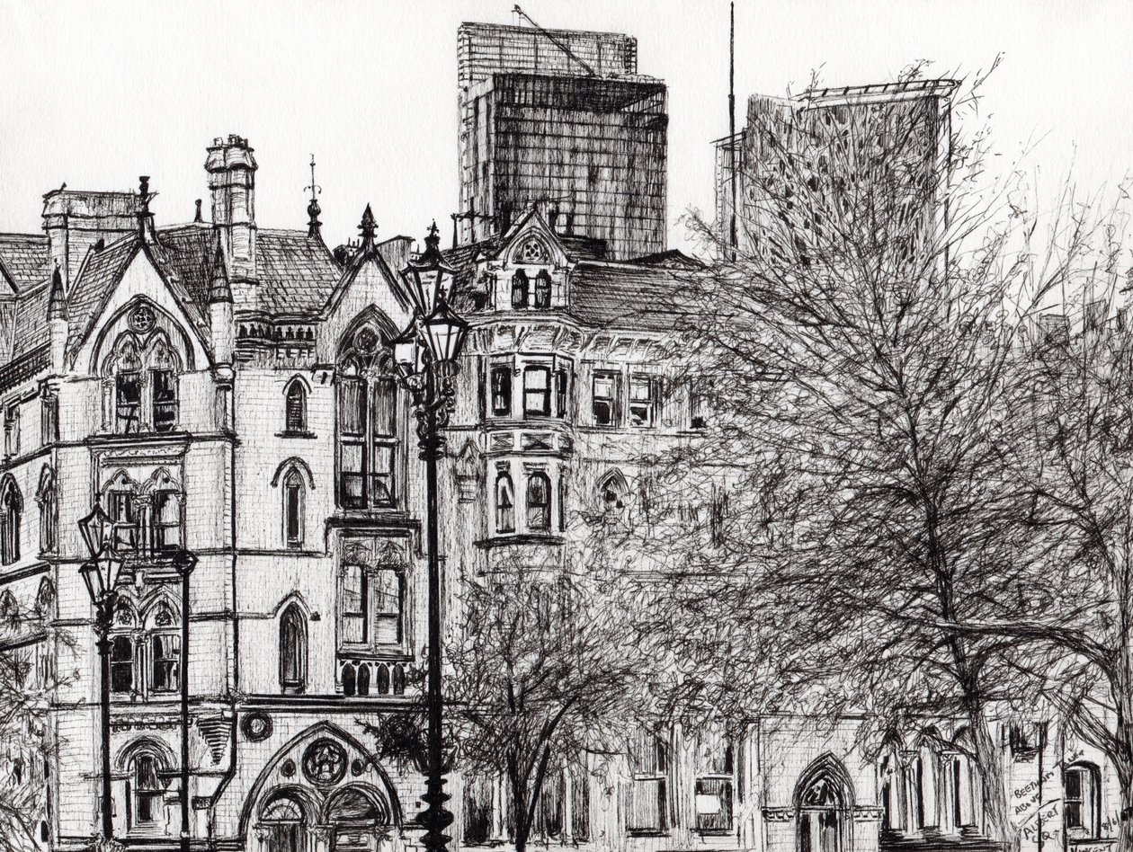 Torre de Manchester Beetham, 2007, (tinta no papel) de Vincent Alexander Booth