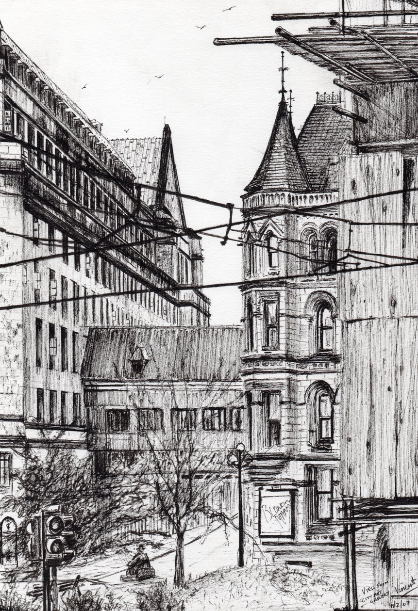 Prefeitura de Manchester da City Art Gallery, 2007, (tinta no papel) de Vincent Alexander Booth