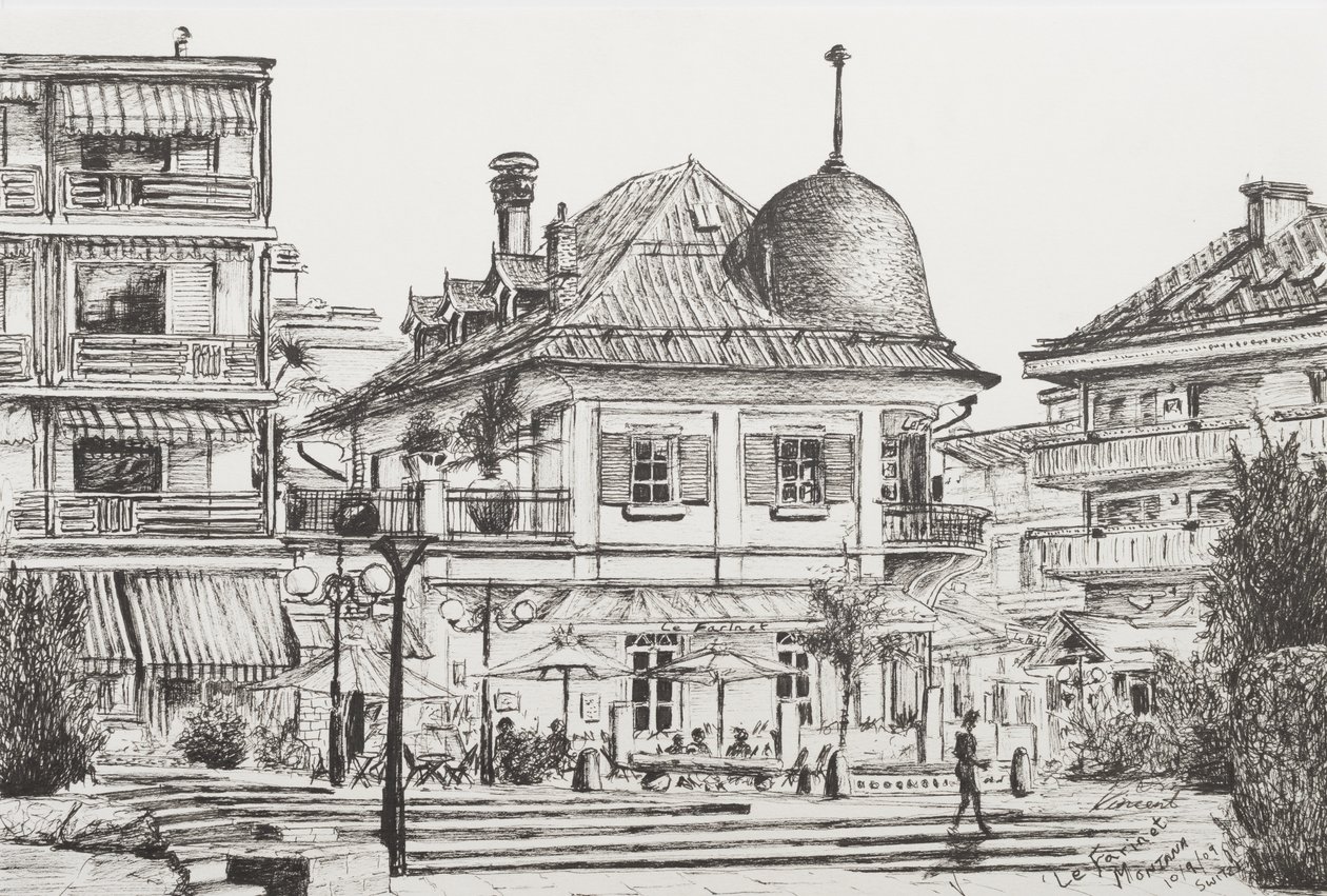 Montana, Suíça, &39;Le Farinet&39; 2009, (tinta no papel) de Vincent Alexander Booth