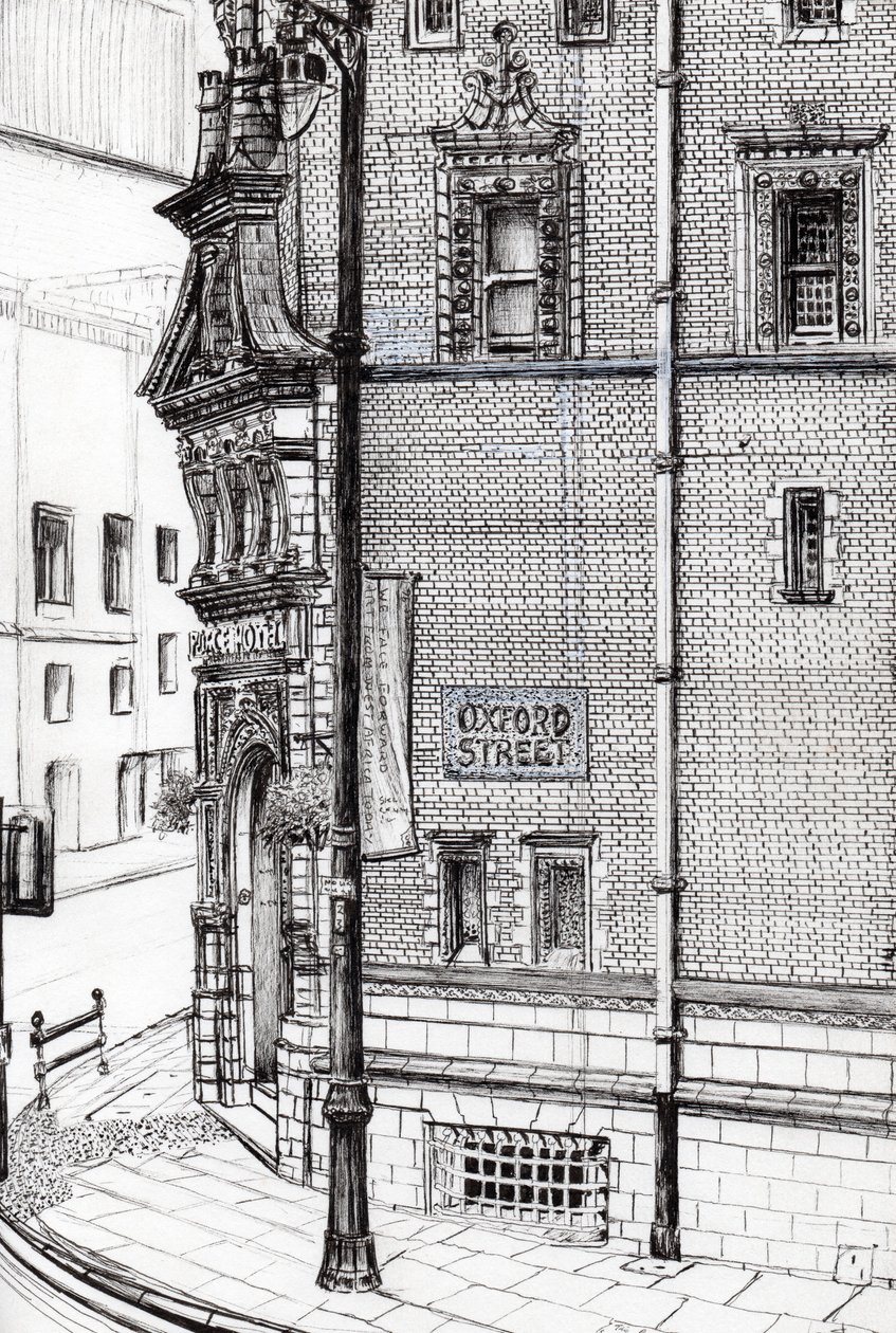Palace Hotel, Oxford Street, Manchester, 2012, (tinta no papel) de Vincent Alexander Booth