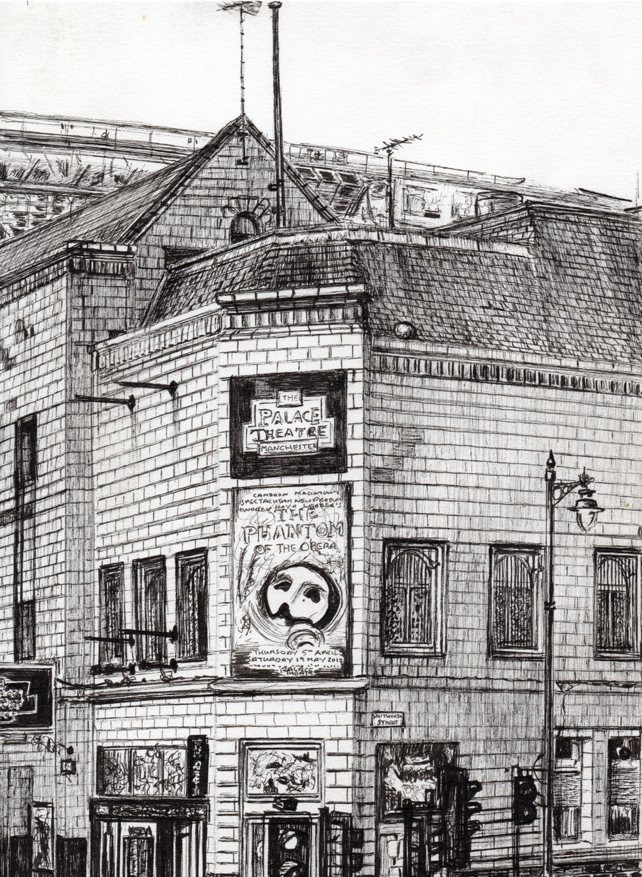 Palace Theatre Manchester, 2013, (tinta no papel) de Vincent Alexander Booth