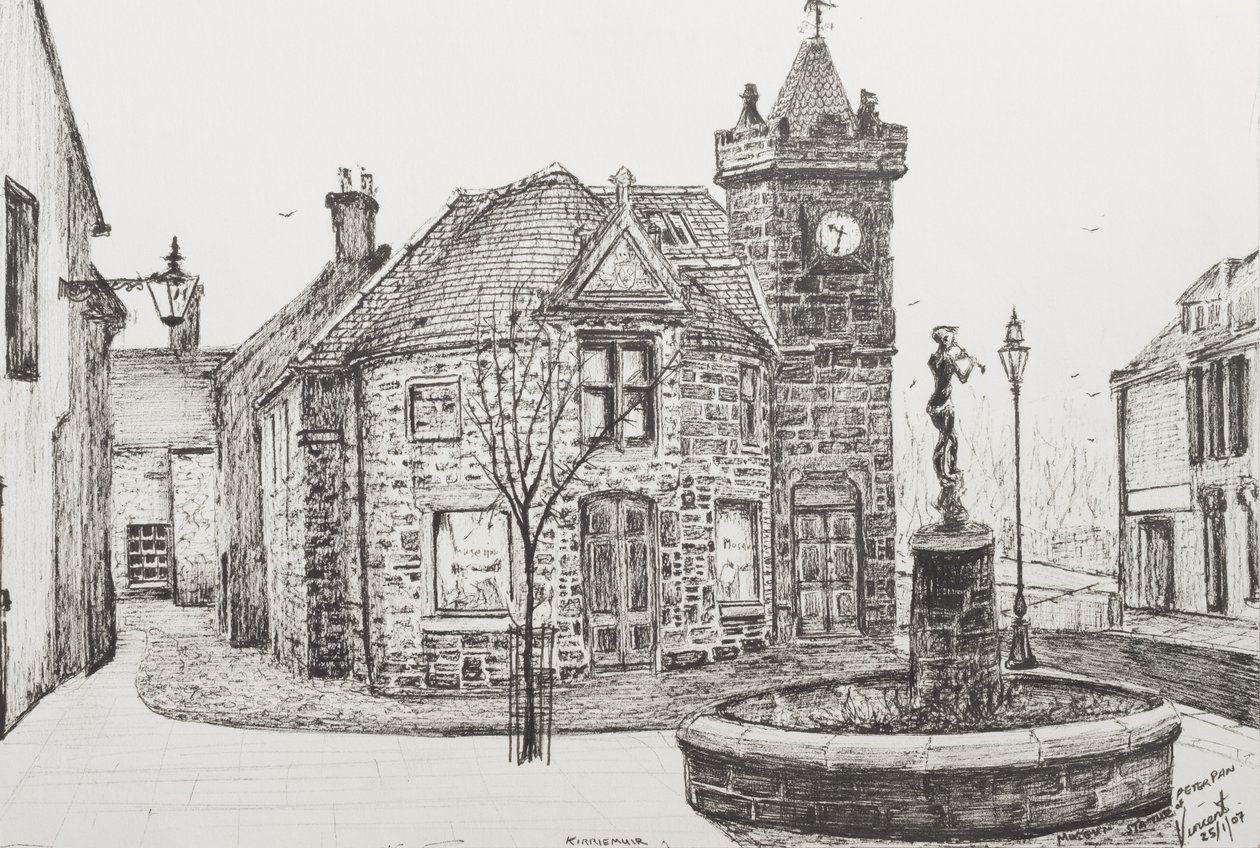 Peter Pan Statue, Kirriemuir, Escócia, 2007, (tinta no papel) de Vincent Alexander Booth