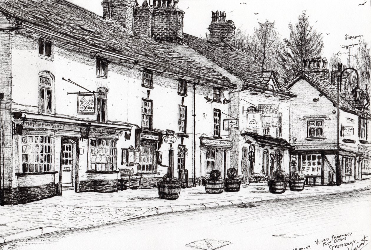 Correios Prestbury, 2009, (tinta no papel) de Vincent Alexander Booth