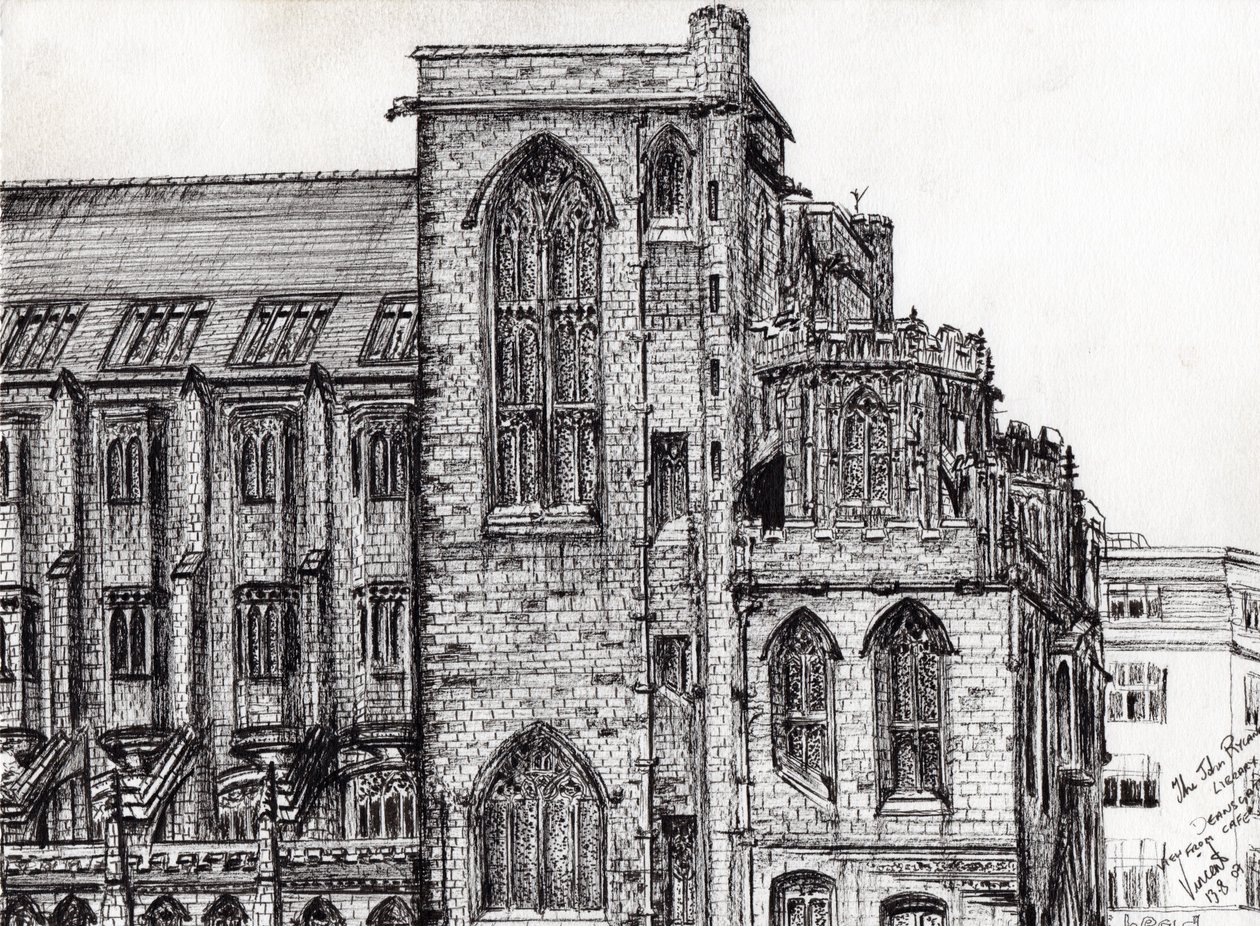 Rylands Library Manchester, 2007, (tinta no papel) de Vincent Alexander Booth