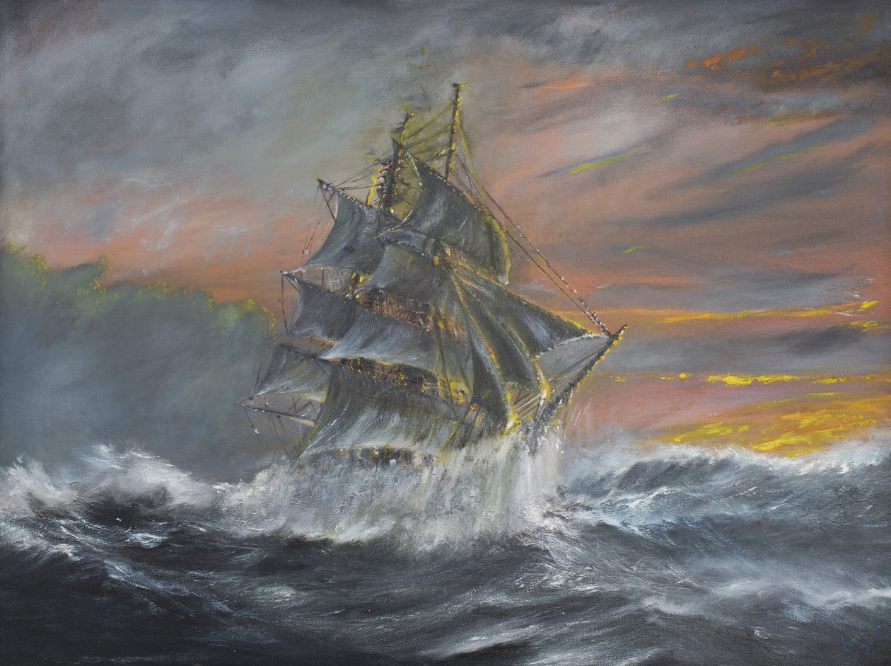 Terra Nova em Gale feroz em Dawn Dec 2nd 1910, 2007, (óleo sobre tela) de Vincent Alexander Booth