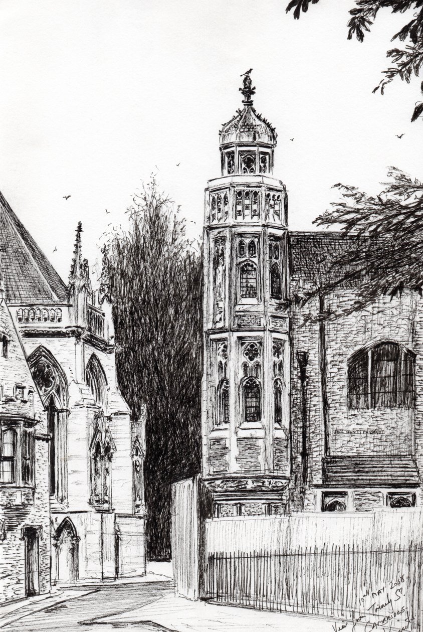 Trinity Street Cambridge, 2008, (tinta no papel) de Vincent Alexander Booth