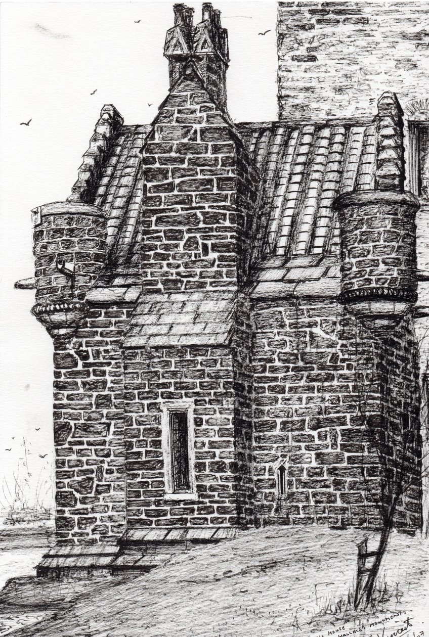 Wallace monument a pequena casa, 2007, (tinta no papel) de Vincent Alexander Booth