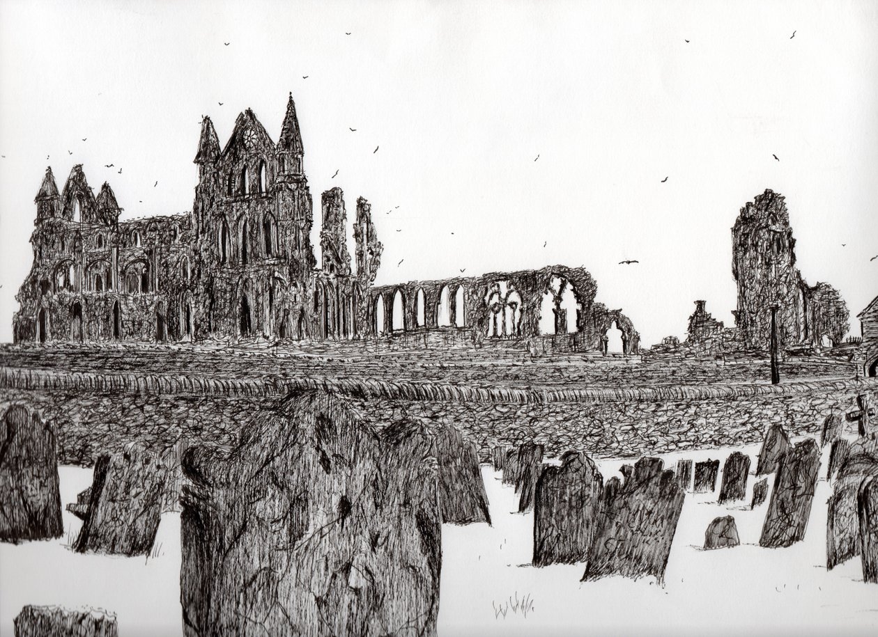 Abadia de Whitby, 2007, (tinta no papel) de Vincent Alexander Booth