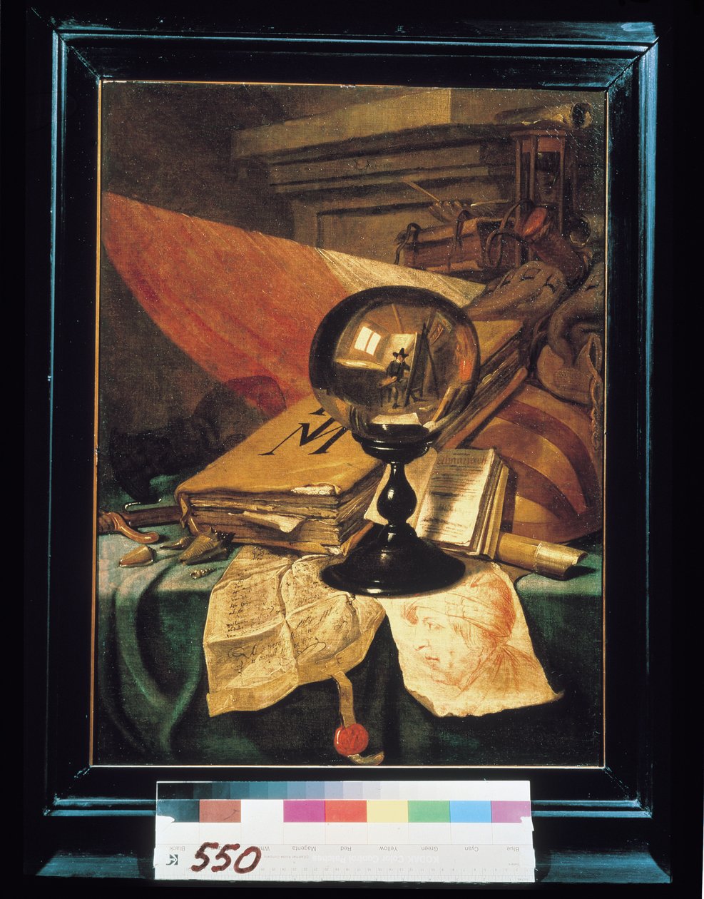 Vanitas com uma bola de cristal de Vincent Laurensz van der Vinne