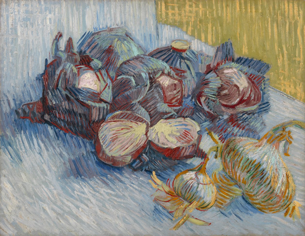 Couves vermelhas e cebolas de Vincent van Gogh