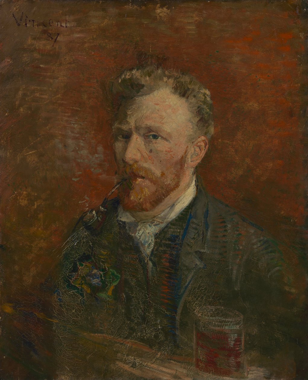 Auto-retrato com vidro de Vincent van Gogh