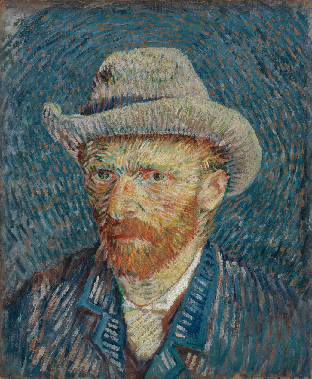 Auto-retrato com chapéu de feltro cinza de Vincent van Gogh