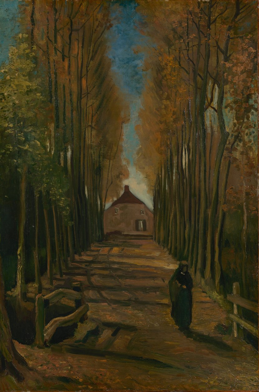 Avenida dos álamos no outono de Vincent van Gogh