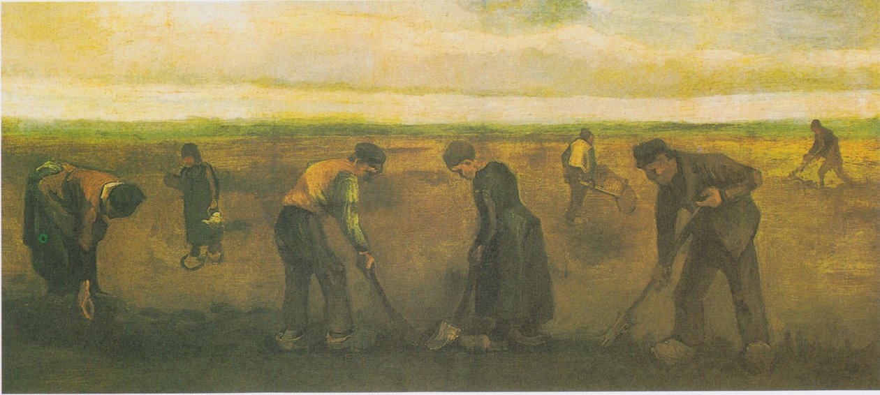 Agricultores que colocam batatas de Vincent van Gogh