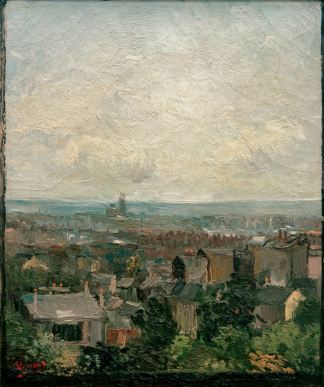 Vista dos telhados de Paris de Vincent van Gogh