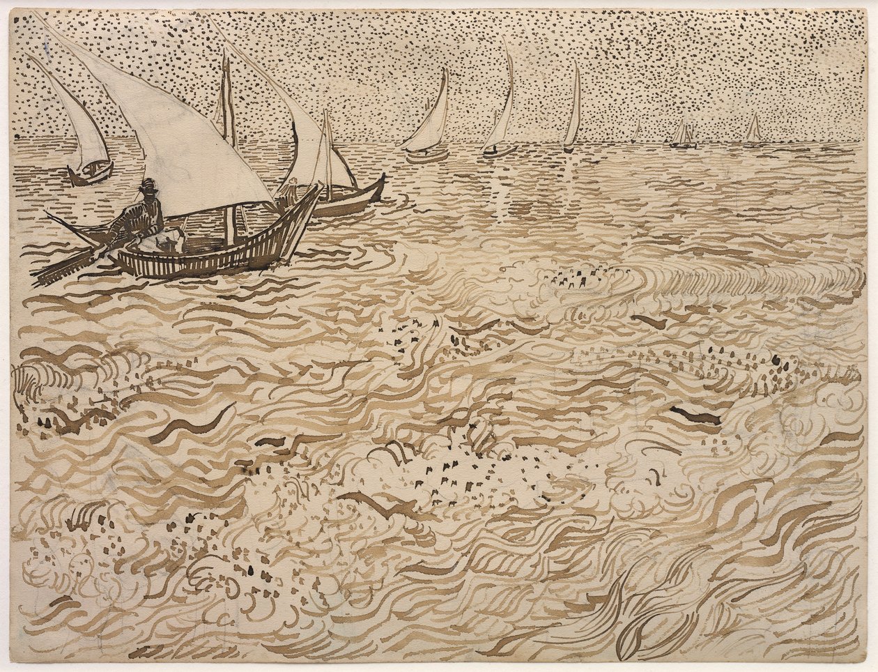 Barcos em Saintes-Maries de Vincent van Gogh