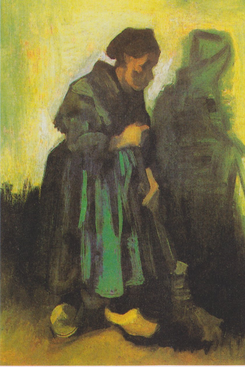 Esposa do fazendeiro, varrendo o corredor de Vincent van Gogh