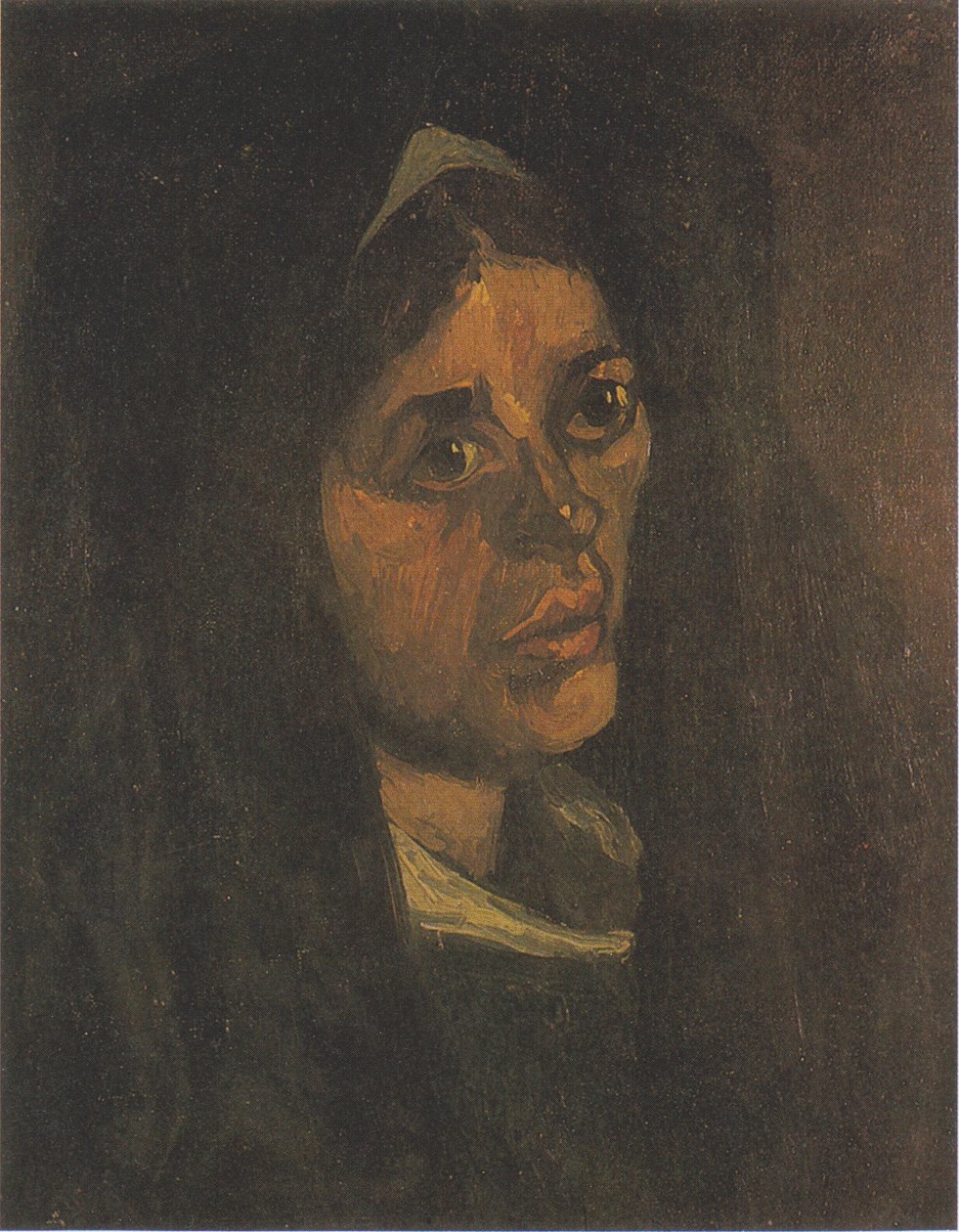 Esposa do fazendeiro com lenço verde de Vincent van Gogh