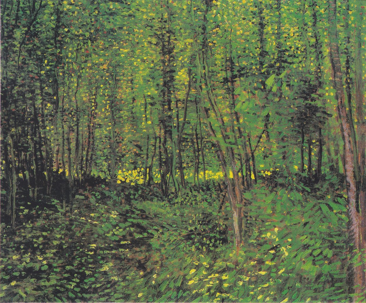 Árvores e Vegetação Subterrânea de Vincent van Gogh