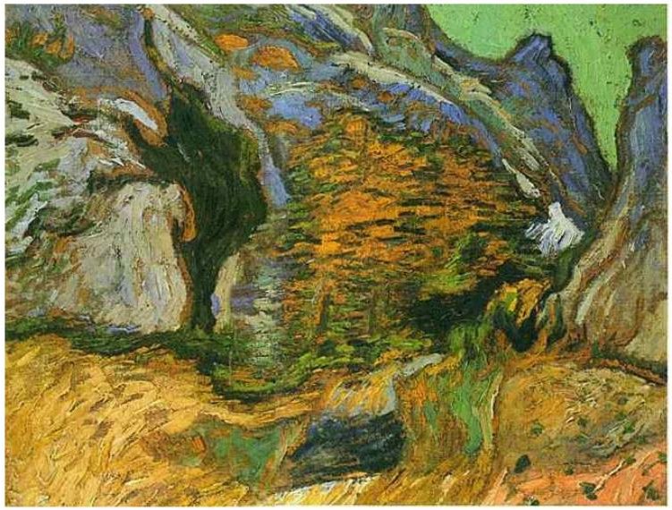 O desfiladeiro Les Peiroulets de Vincent van Gogh