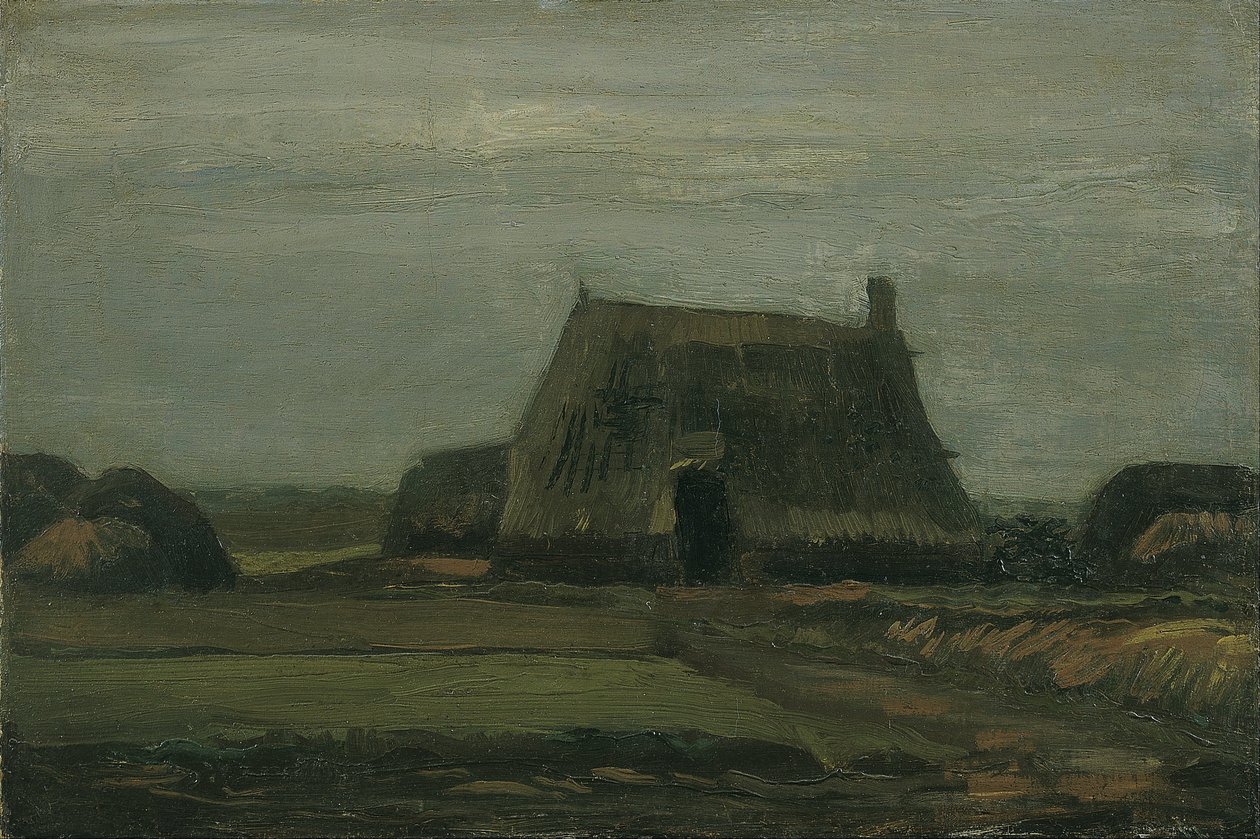Fazenda, com, pilhas, de, turfa de Vincent van Gogh